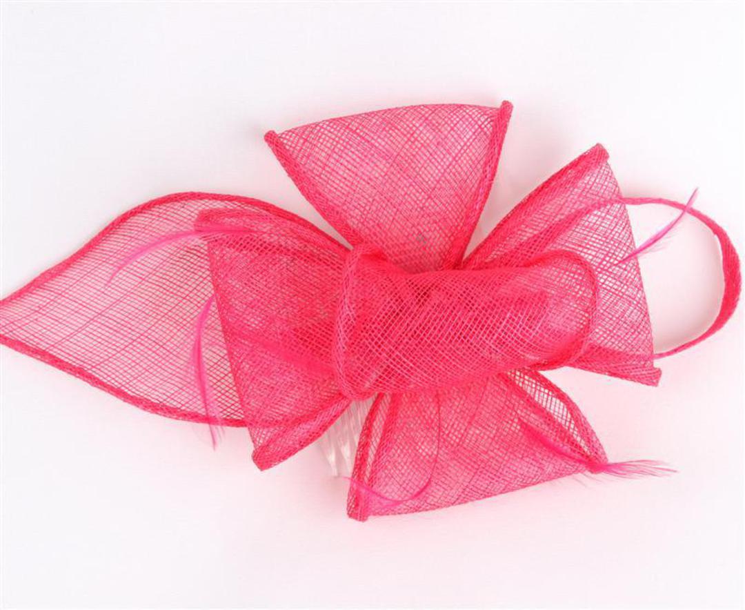Fascinator sinamay and feather with comb h. pink Code:HS/1299 image 0